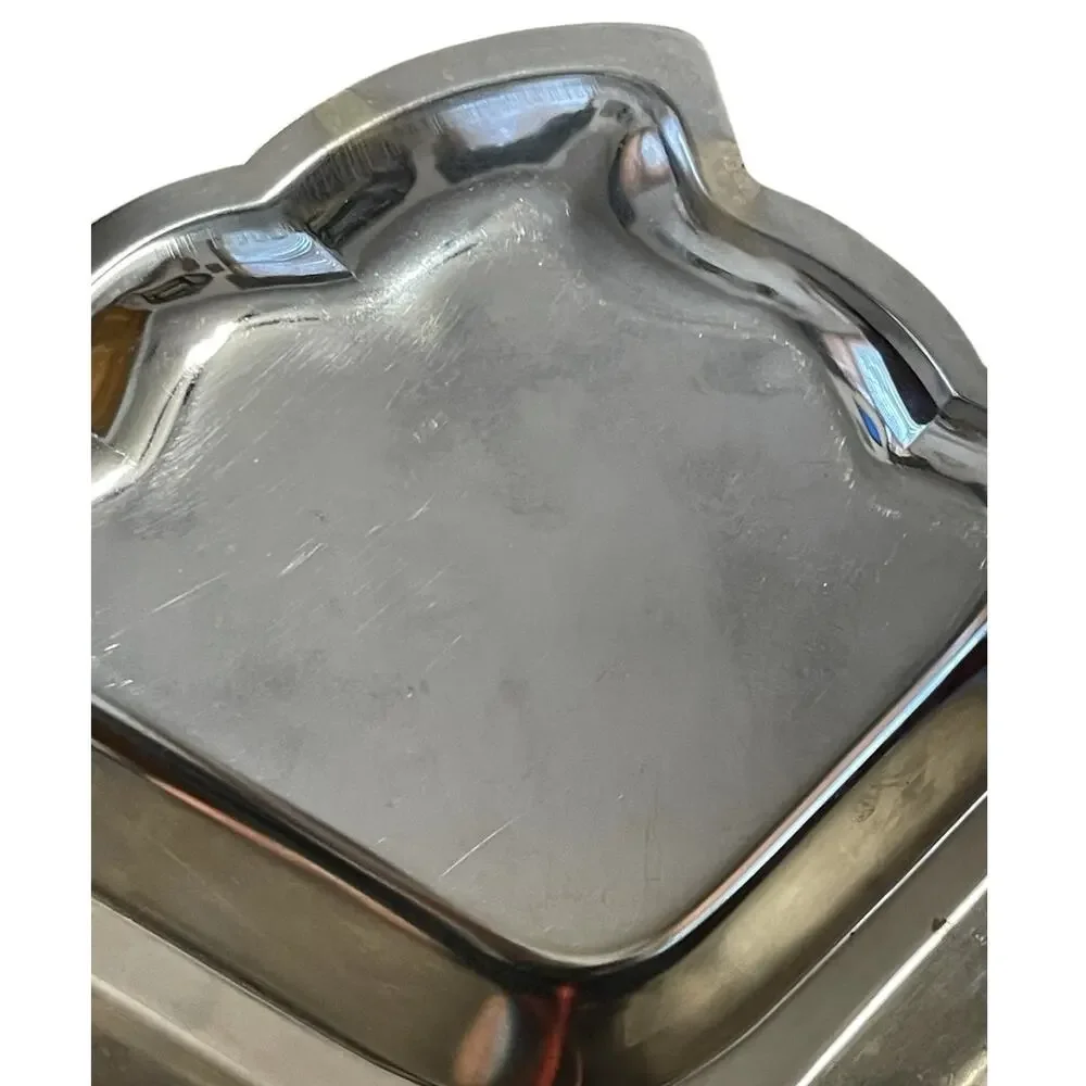 Vintage Justen Chrome Plated Three Section Leaf Tray 13